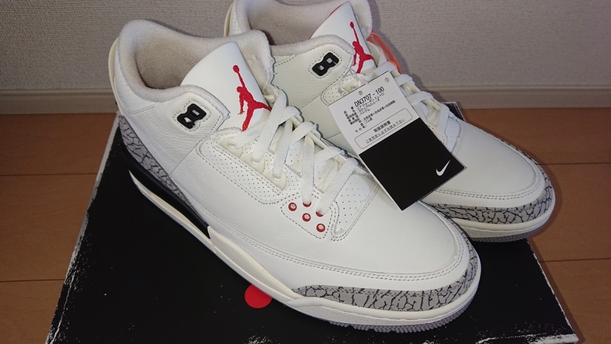 NIKE AIR JORDAN 3 RETRO WHITE CEMENT REIMAGINED 28.5cm