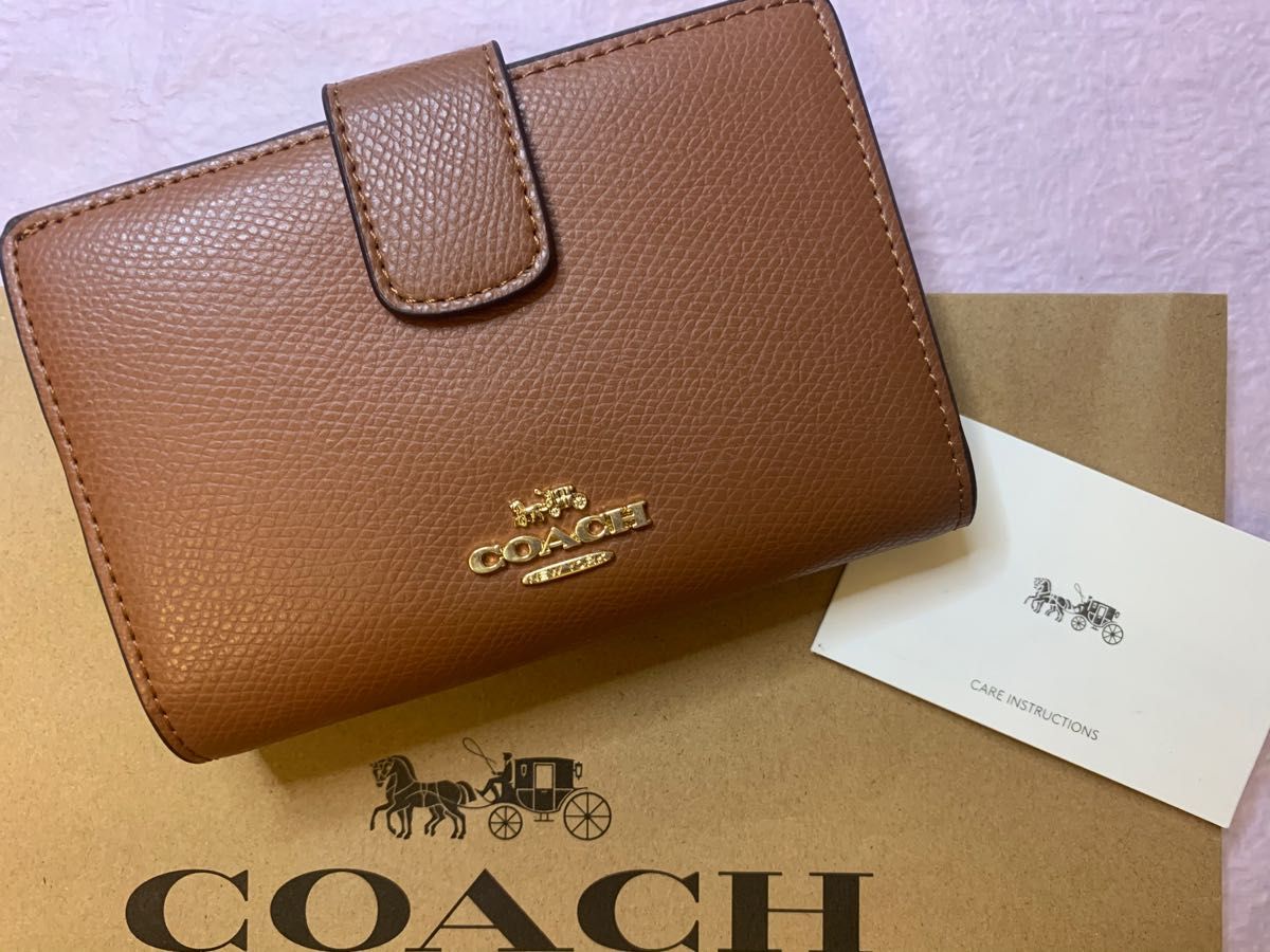 COACH コーチ二つ折り財布 レディースのブラウン色新品財布 Yahoo