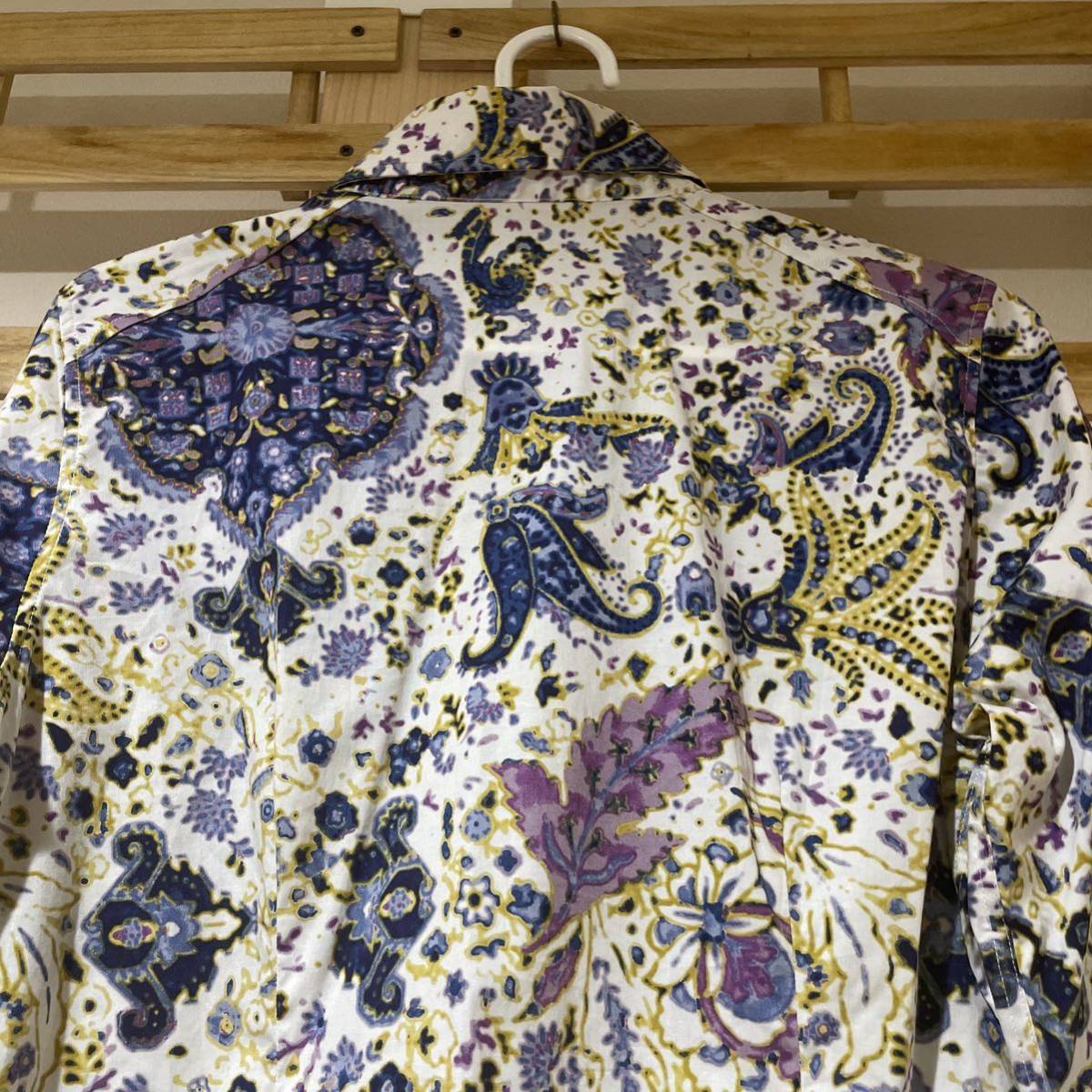 ETRO 長袖シャツ　総柄　花柄　サイズ42 イタリア製_画像8