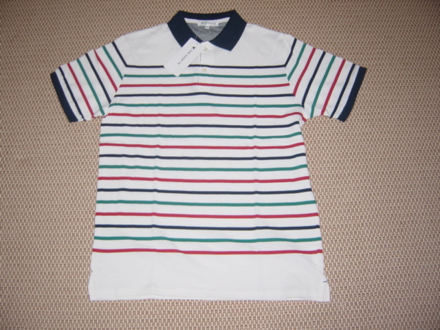  new goods unused *TK Takeo Kikuchi short sleeves border polo-shirt (L)