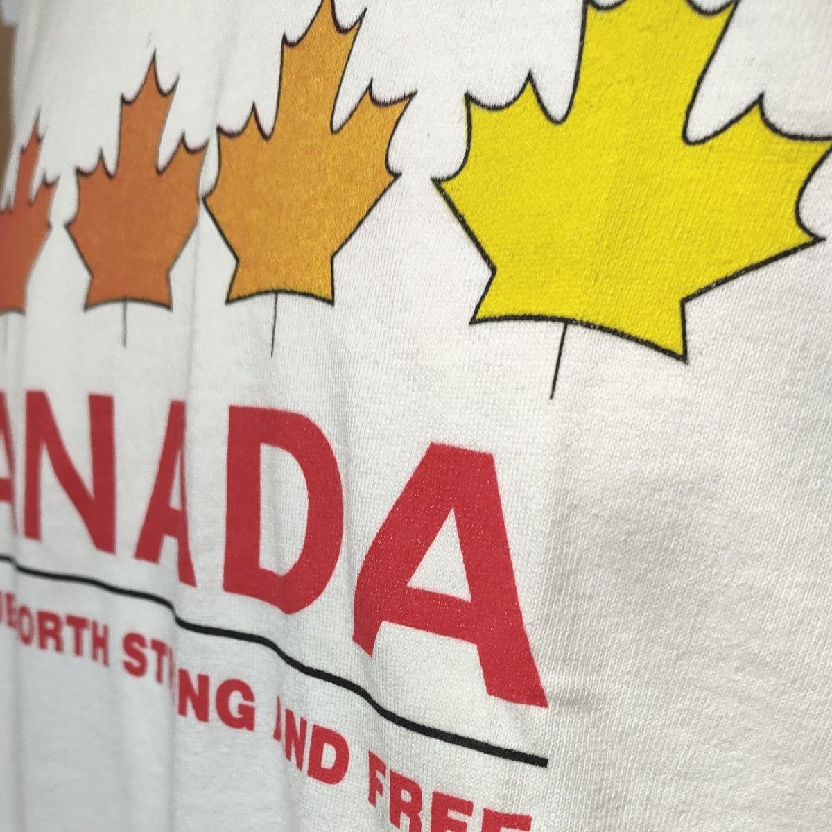 【新品】CANADA プリントTシャツM　ホワイト　Made in CANADA/本場カナダ製　サトウカエデ/メープルシロップ♪