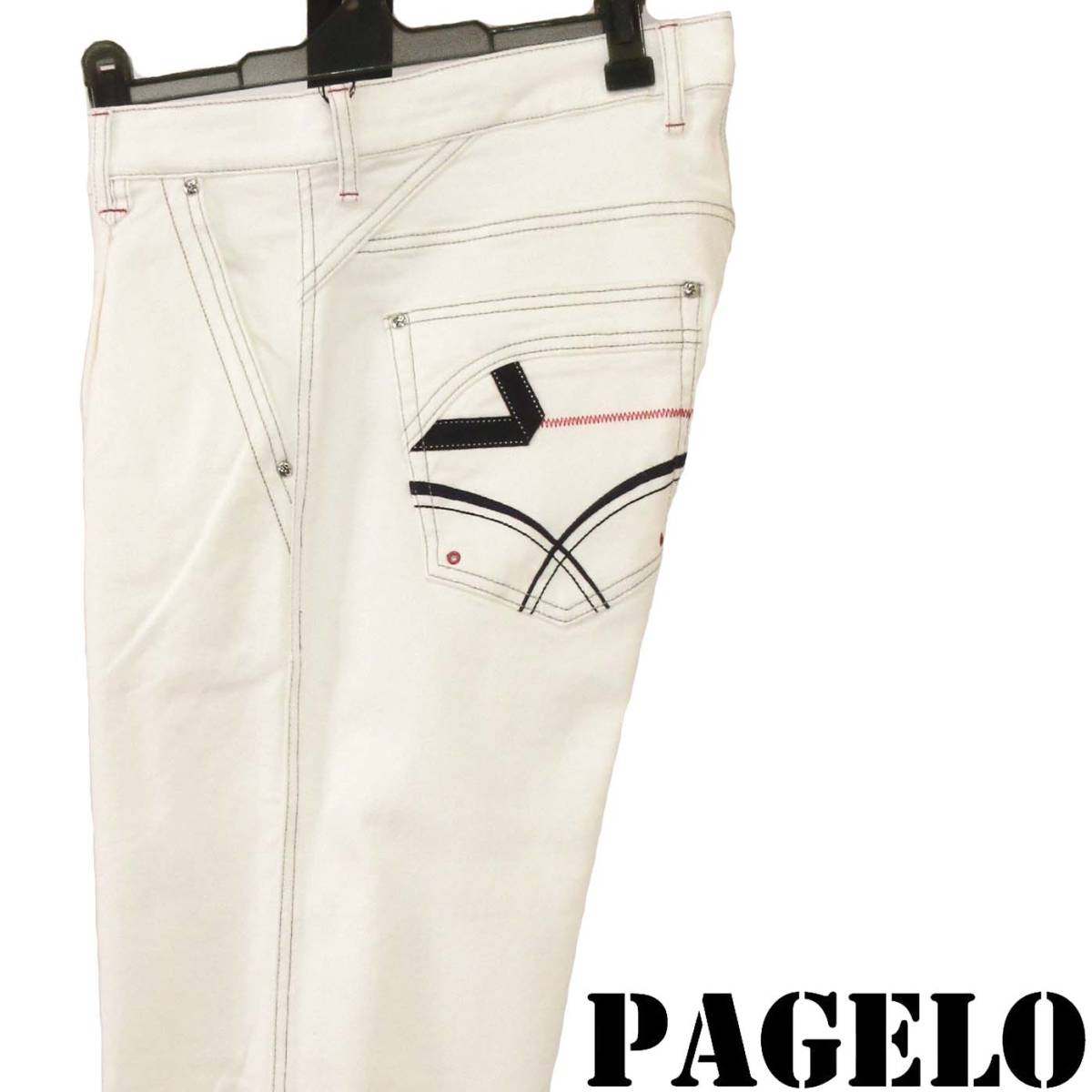 ★PAGELO★SALE タック付きデニム【白W85㎝】秋冬モデル 25510107A パジェロ