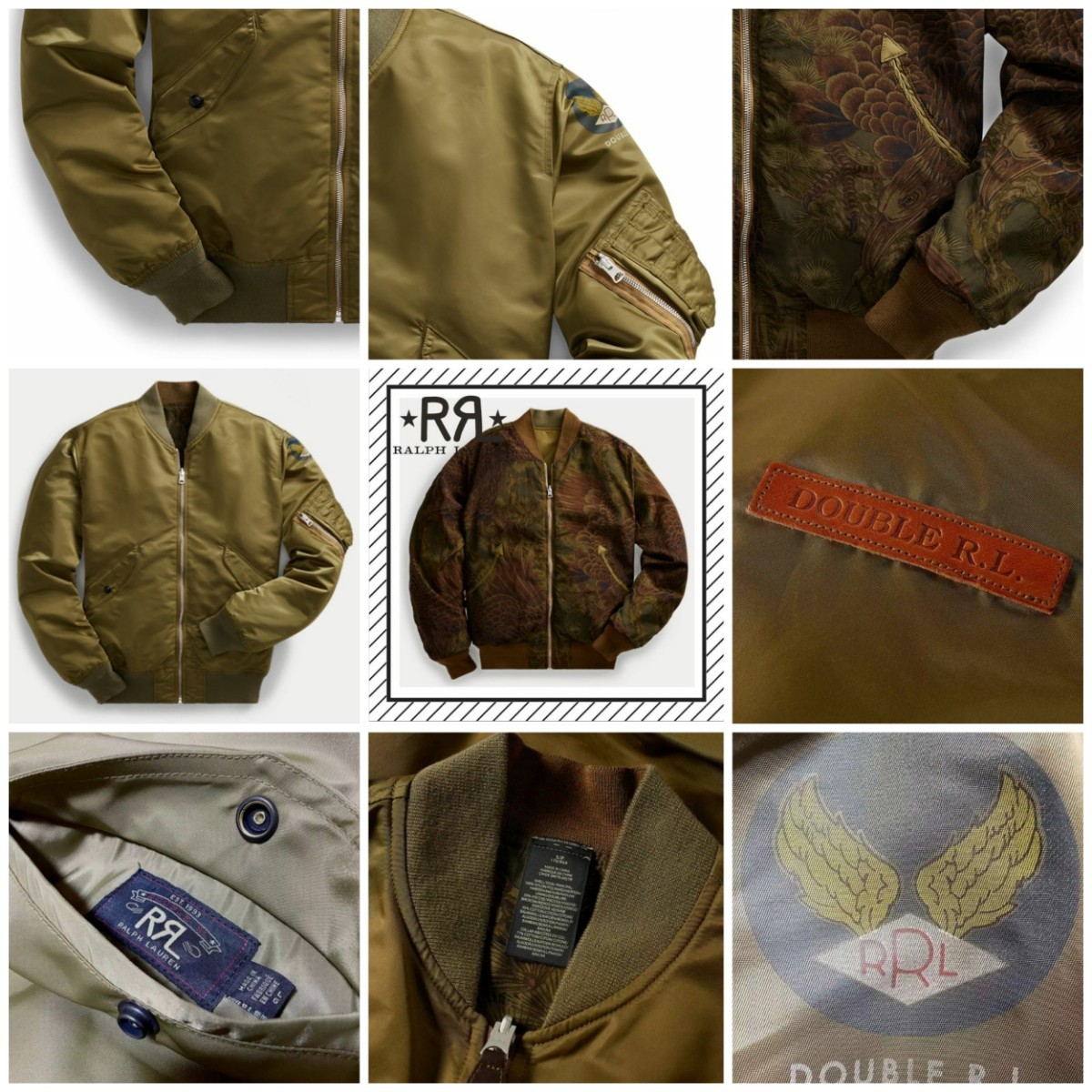 【未使用/B'z稲葉浩志着用/超入手困難モデル/ゴールデンサイズL】RRL Reversible flight jacket MA-1とL-2Aのハイブリッド/定価 125400円!!_画像3