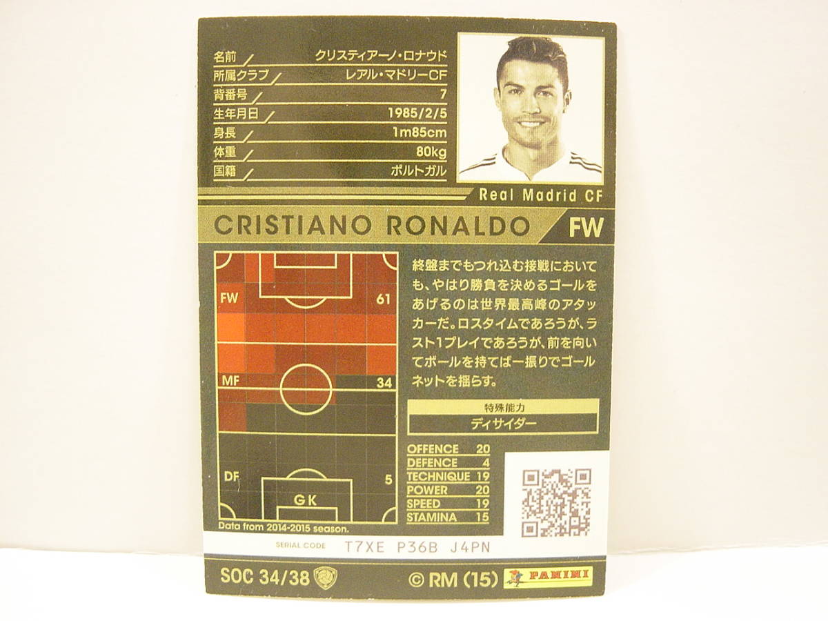 ■ WCCF 2015-2016 SOC クリスティアーノ・ロナウド　Cristiano Ronaldo　No.7 Real Madrid CF 15-16 STARS OF THE CLUB_画像4