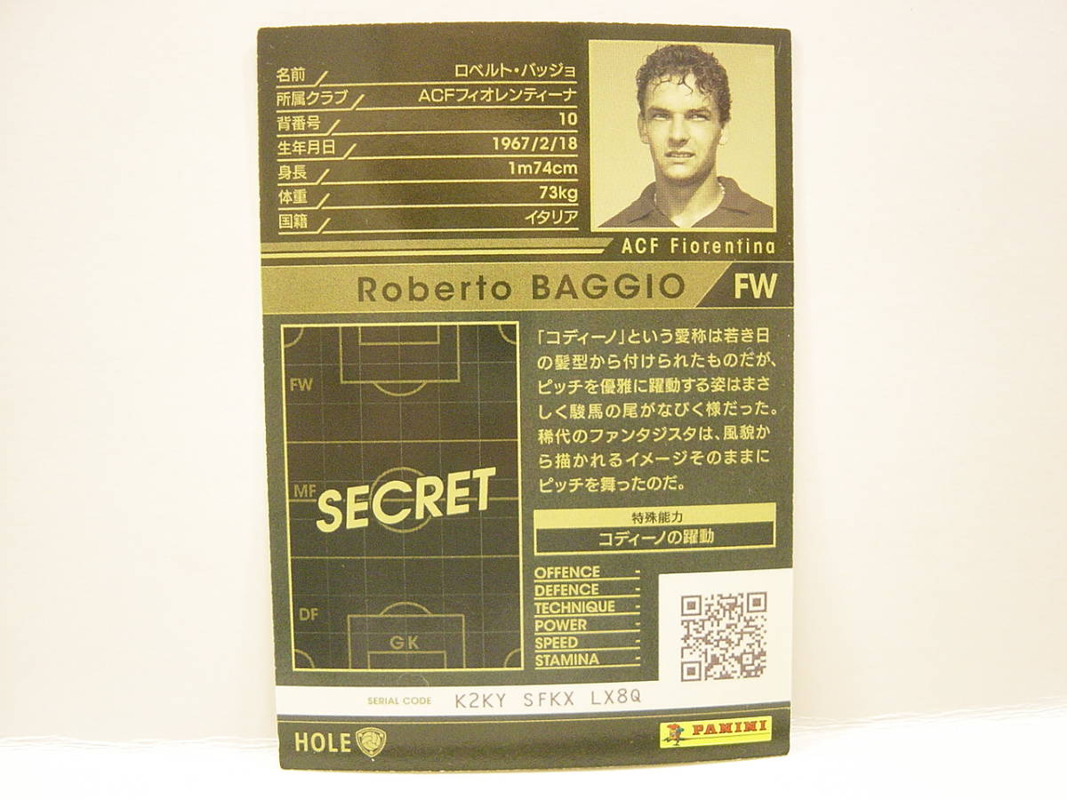 Panini WCCF 2015-2016 HOLE ロベルト・バッジョ　Roberto Baggio 1967 Italy　ACF Fiorentina 1985-1990 History Of Legends_画像4