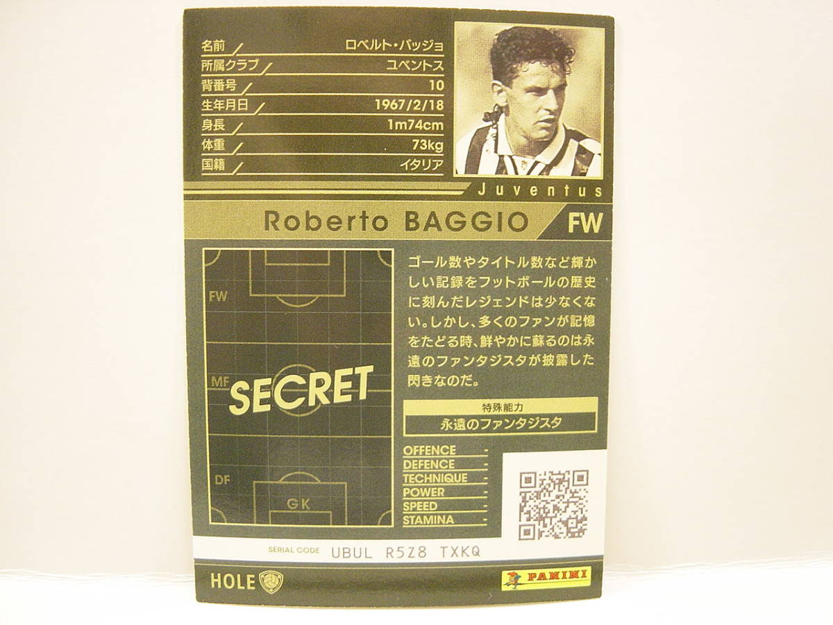 Panini WCCF 2015-2016 HOLE ロベルト・バッジョ　Roberto Baggio 1967 Italy　Juventus FC 1990-1995 History Of Legends_画像4