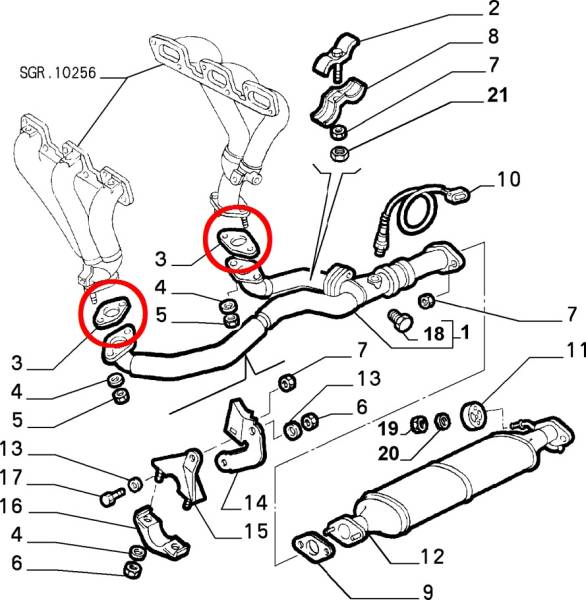  new goods! prompt decision Alpha Romeo 156 164 166 GTV exhaust gasket gasket 1 piece 60654239