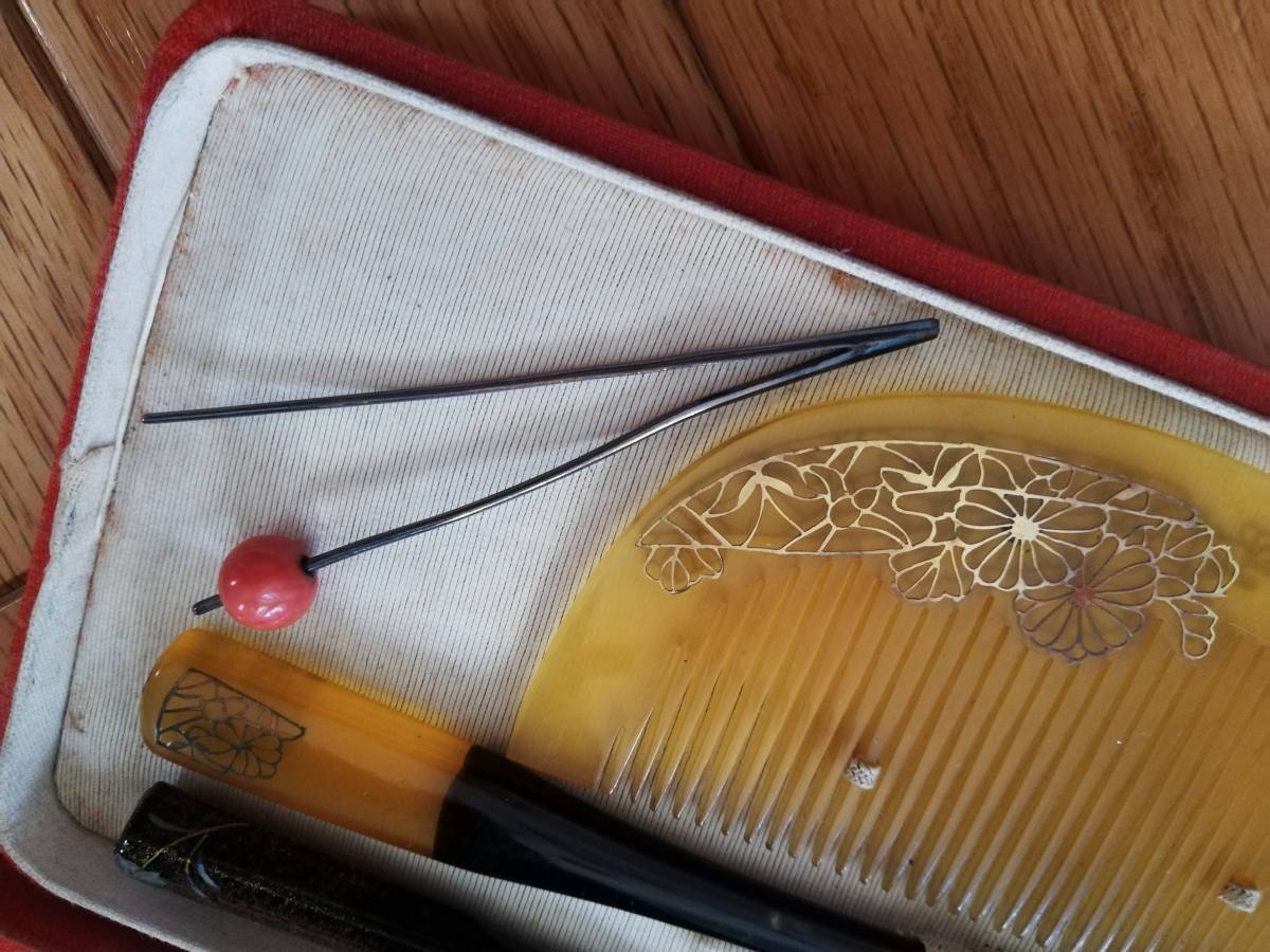 驚きの値段】 特許 金芝☆べっ甲・べっ甲かんざし・くし・櫛・ピン