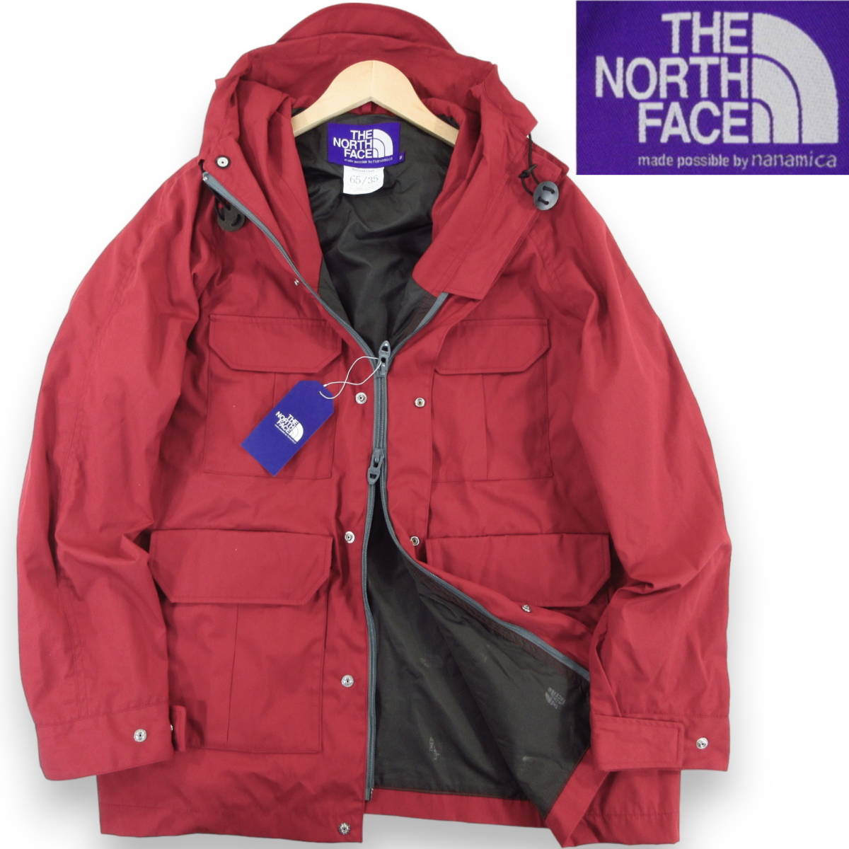 定3.8万 新品◆THE NORTH FACE PURPLE LABEL◆撥水 65/35 ビッグ マウンテンパーカー ジャケット M 赤◆ノースフェイス NP2201N◆J474_画像1