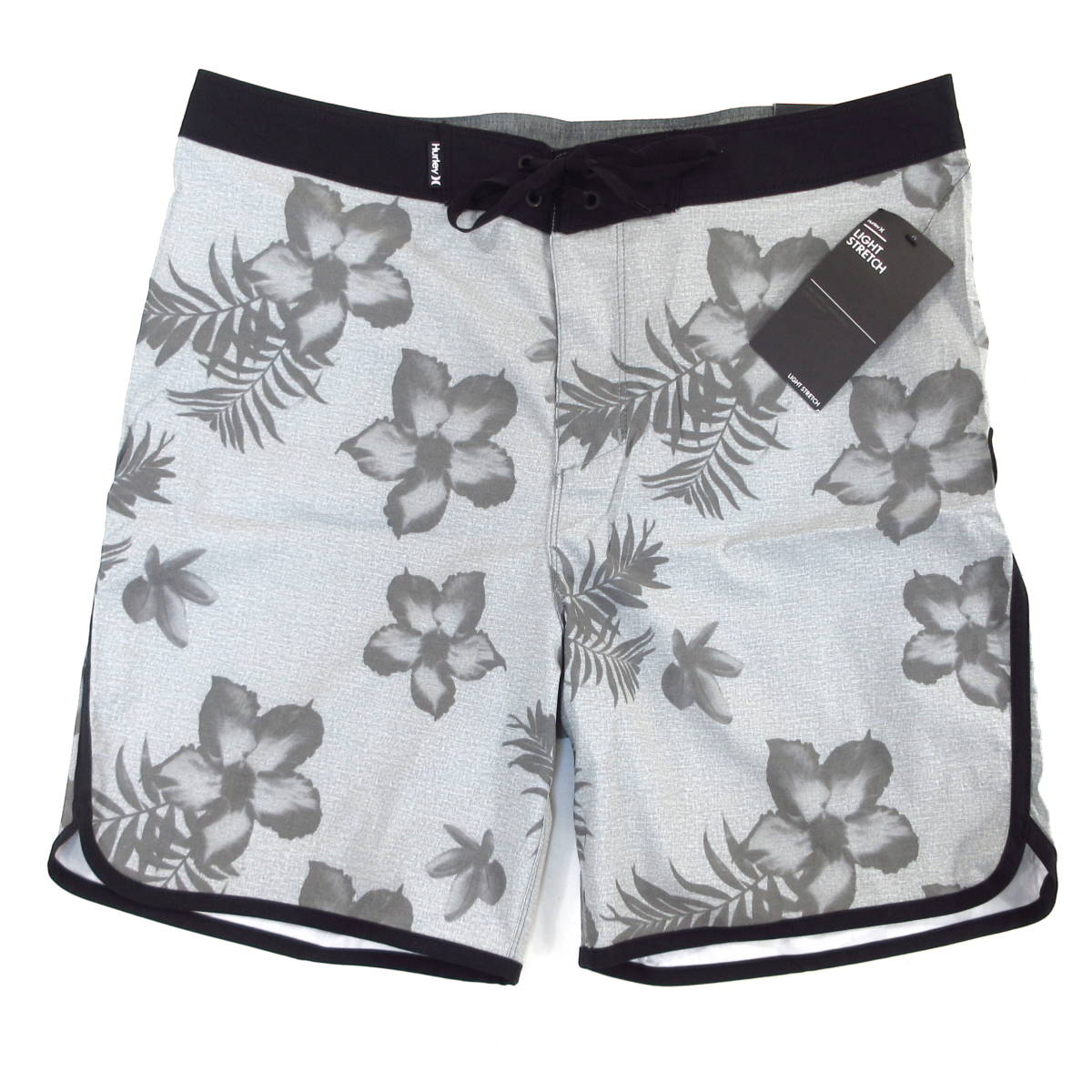 新品◆Hurley◆花柄 RAY LIGHT STRETCH BOARD SHORTS 18 サイズ36 グレー◆ハーレー サーフパンツ ボードショーツ 水着◆J095_画像1