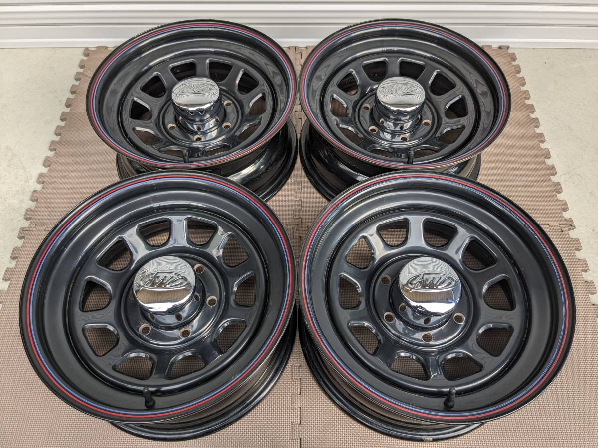 PCD139.7 6穴 デイトナブラック 16X7 (0) AWC アメリカ製 M14ボルト対応 16インチ 鉄 スチールホイール 4本 スタッドレス_画像1