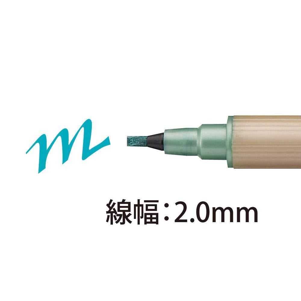 水性ツインペン ZIG MS 3.5mm芯/2.0mm芯 カリグラフィー メタリックカラーズ 6色セット 濃い紙にも書ける 呉竹 / MS-8400_画像4
