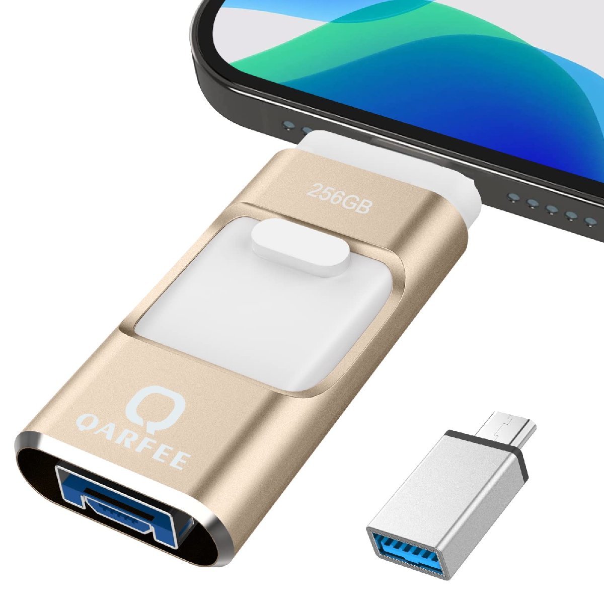 魅力の スライド式 高速 USB3.0 256GB USBメモリ ４in1 iPhone/iPad/PC