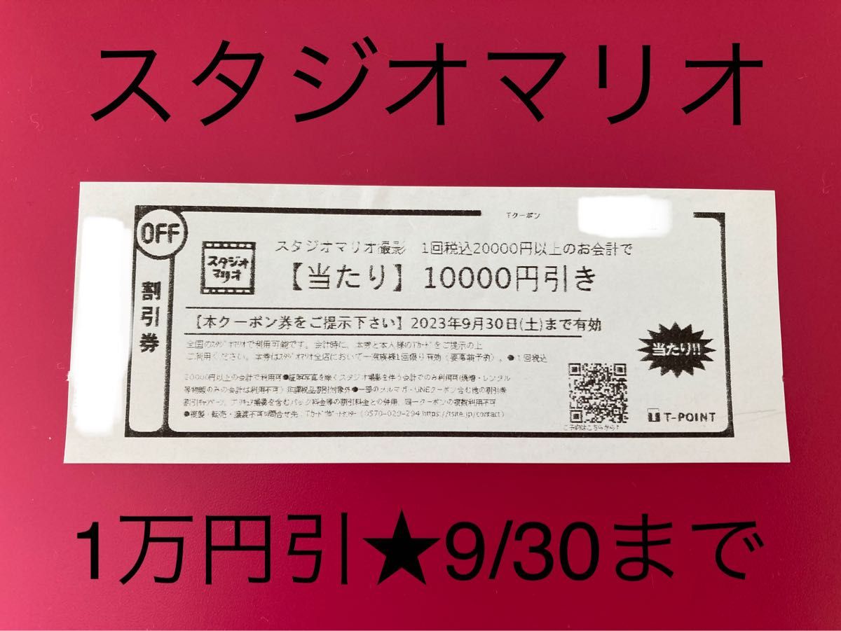 早いもの勝ち スタジオマリオ 1万円引 9/30まで｜PayPayフリマ