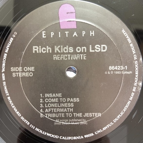 RKL (RICH KIDS ON LSD) REACTIVATE LP_画像3