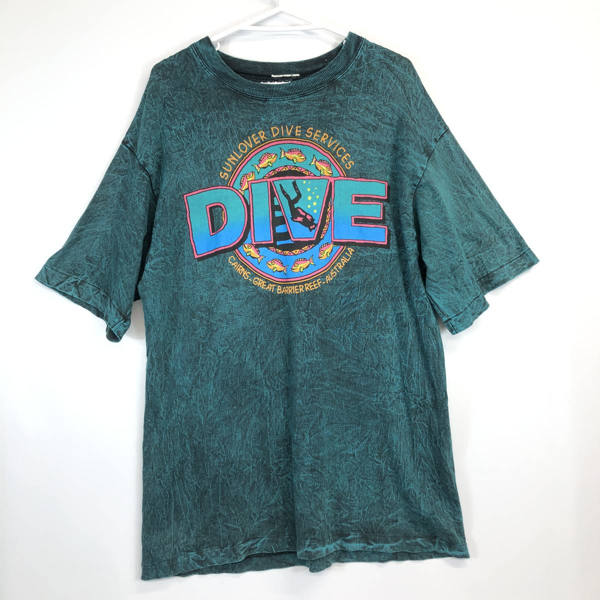 90s UNKNOWN DIVE Tシャツ ヴィンテージ ダークグリーン系
