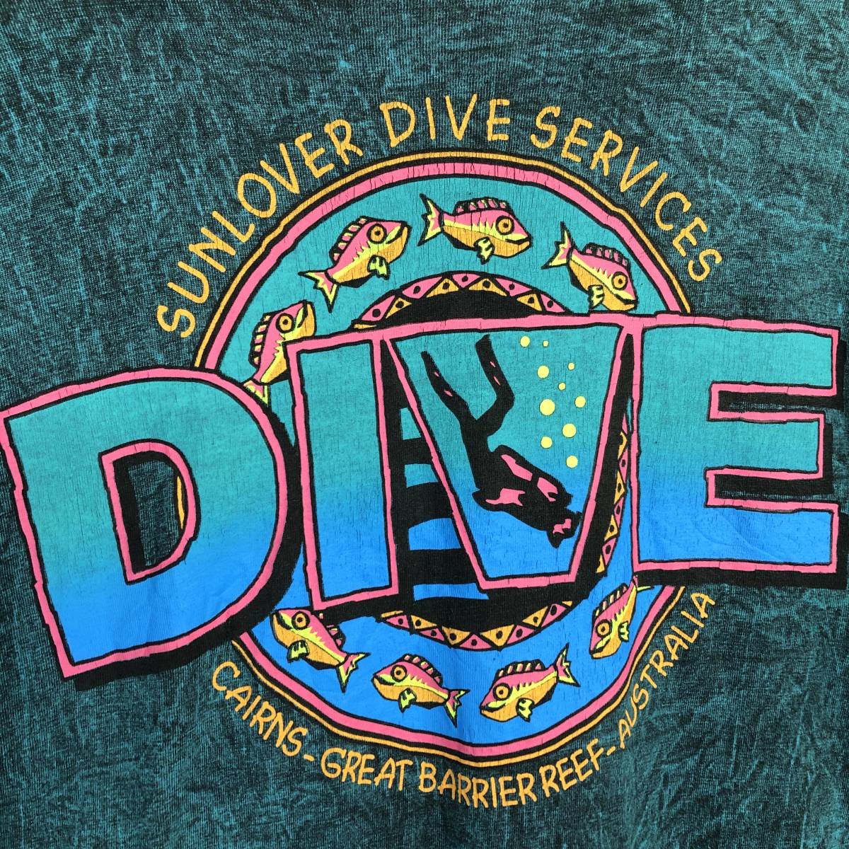 90s UNKNOWN DIVE Tシャツ ヴィンテージ ダークグリーン系