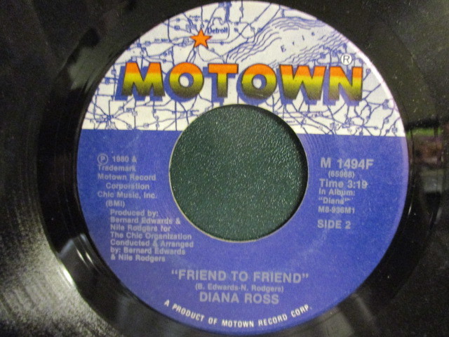 Diana Ross ： Upside Down 7'' / 45s (( Soul )) c/w Friend To Friend (( 落札5点で送料当方負担_画像2