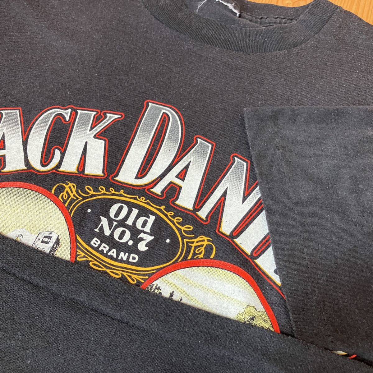 【80s】JACK DANIEL'S ジャックダニエル ヴィンテージ Tシャツ XL相当 ブラック 半袖／黒 ビンテージ_画像8