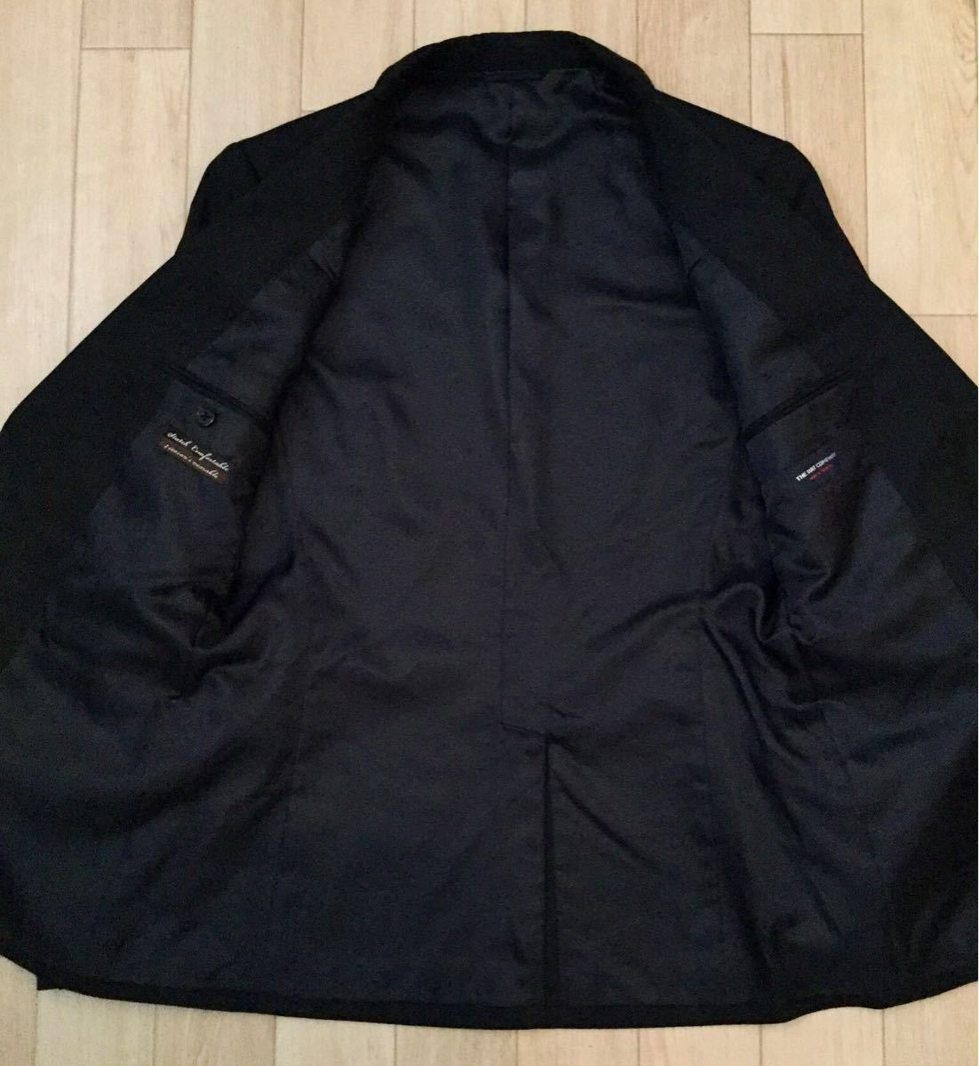 美品「The Suit Company」ストライプ柄 2Bスーツジャケット Black SIZE:M ウールマークブレンド センターベント_画像2