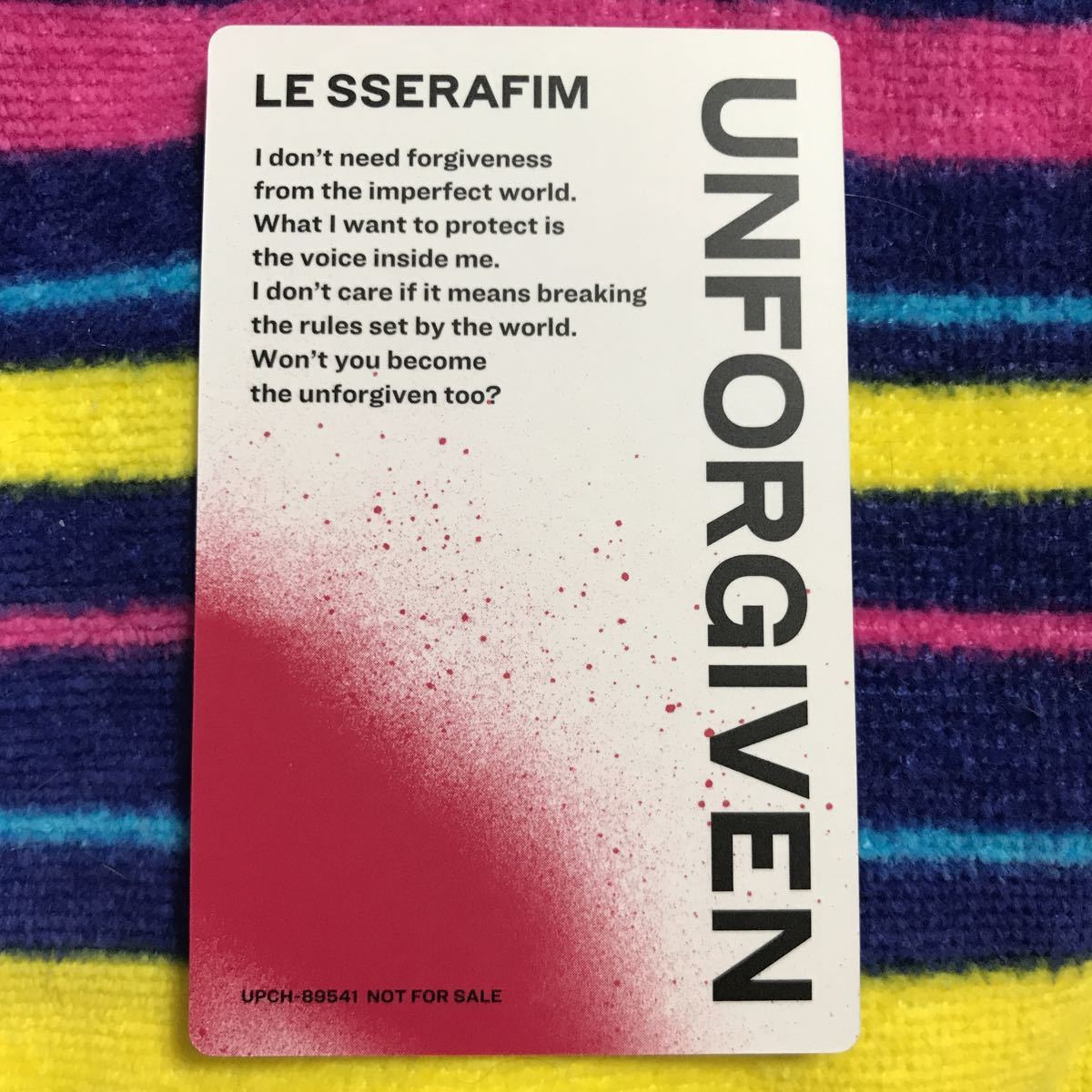 ◇ LE SSERAFIM 【 UNFORGIVEN 】 通常盤封入トレカのみ ウンチェ