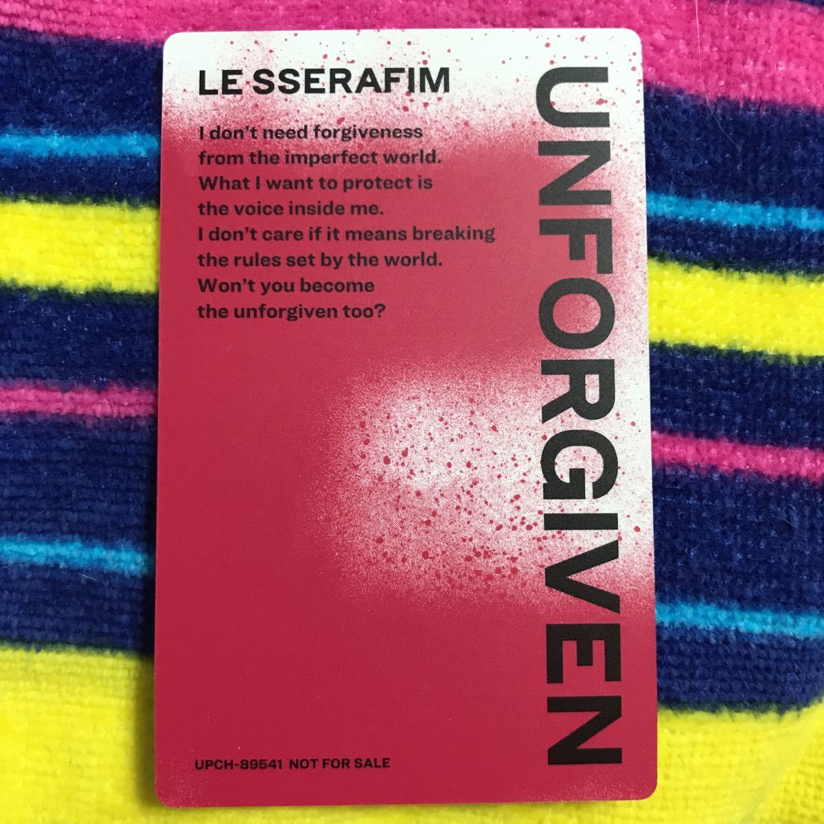 ◇ LE SSERAFIM 【 UNFORGIVEN 】 通常盤封入トレカのみ ユンジン