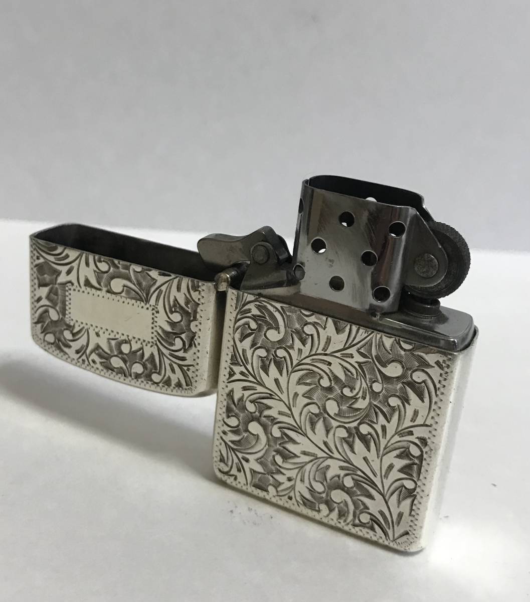 SILVER 950 オイルライター アラベスク模様 唐草模様 両面 2面 彫刻