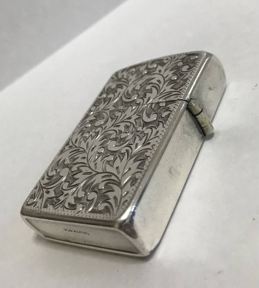 SILVER 950 オイルライター アラベスク模様 唐草模様 両面 2面 彫刻