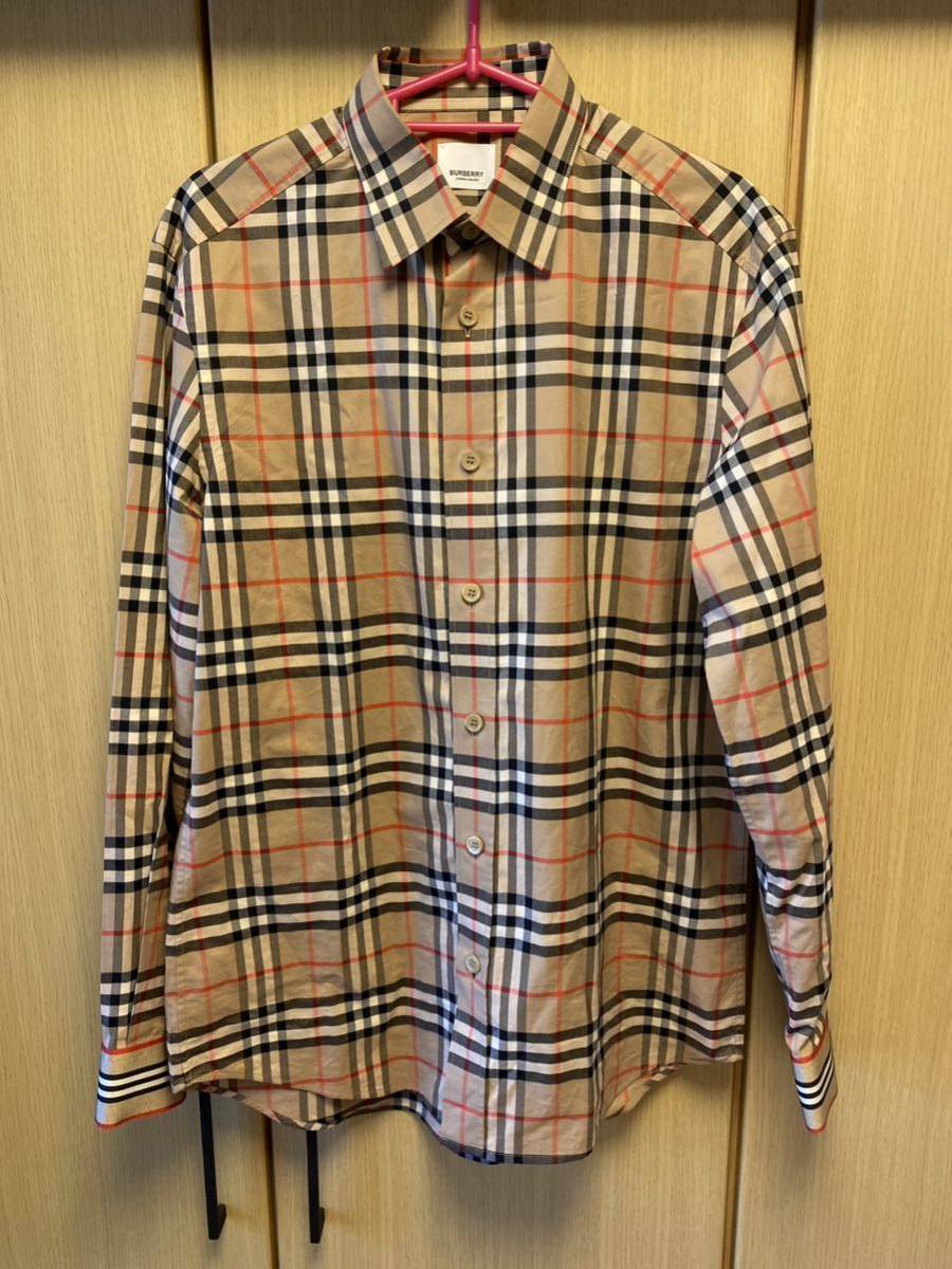 正規 21SS BURBERRY LONDON ENGLAND バーバリー by Riccardo Tisci ノバチェック ドレスシャツ S  THTHAGAR129SAM 8027778