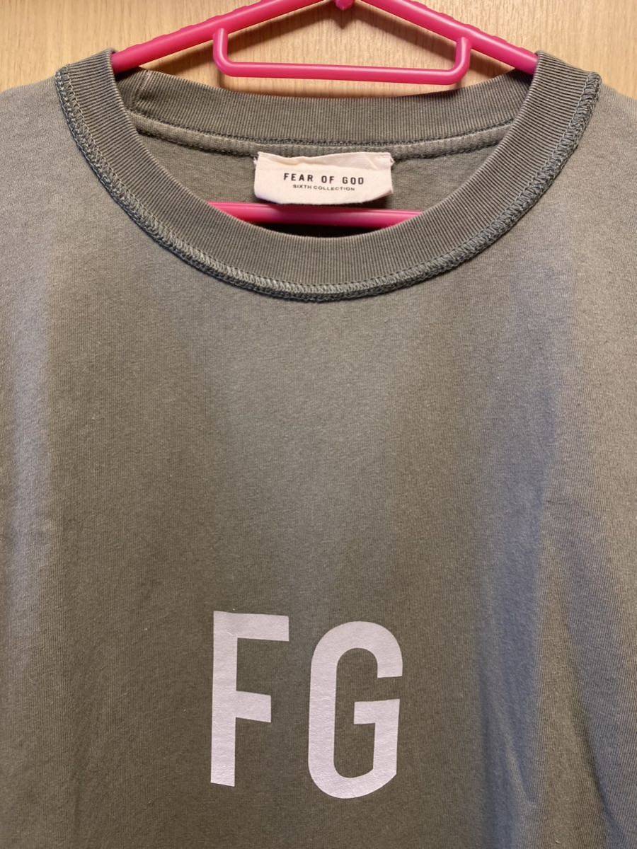 正規 19SS FEAR OF GOD フィア オブ ゴッド 6th FG リフレクション ロゴ インサイドアウト Tシャツ カーキ S RN 139190 FG20-004_画像3