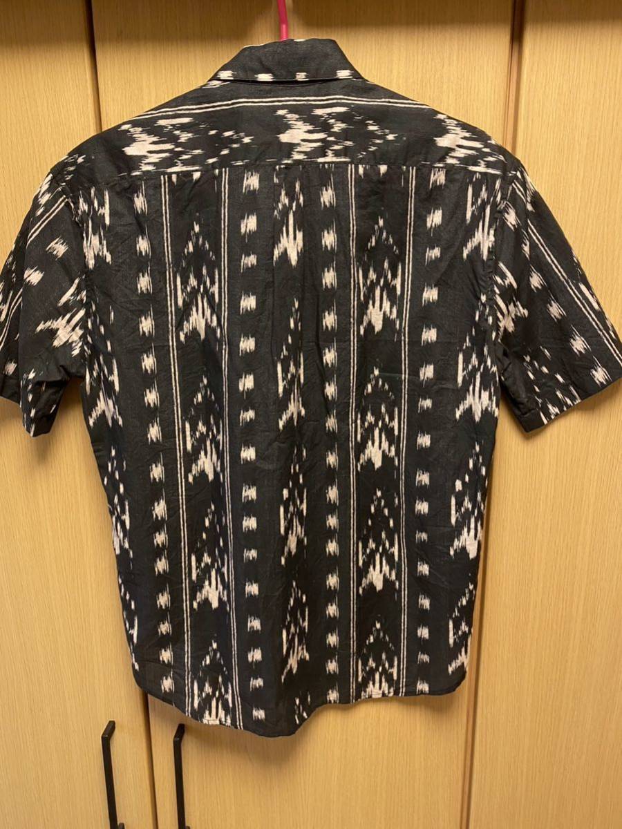 正規 18SS Saint Laurent Paris サンローランパリ Hedi Slimane エディ期 総柄 S/S ショートスリーブ シャツ 黒白 37 14 1/2 498977 Y312S