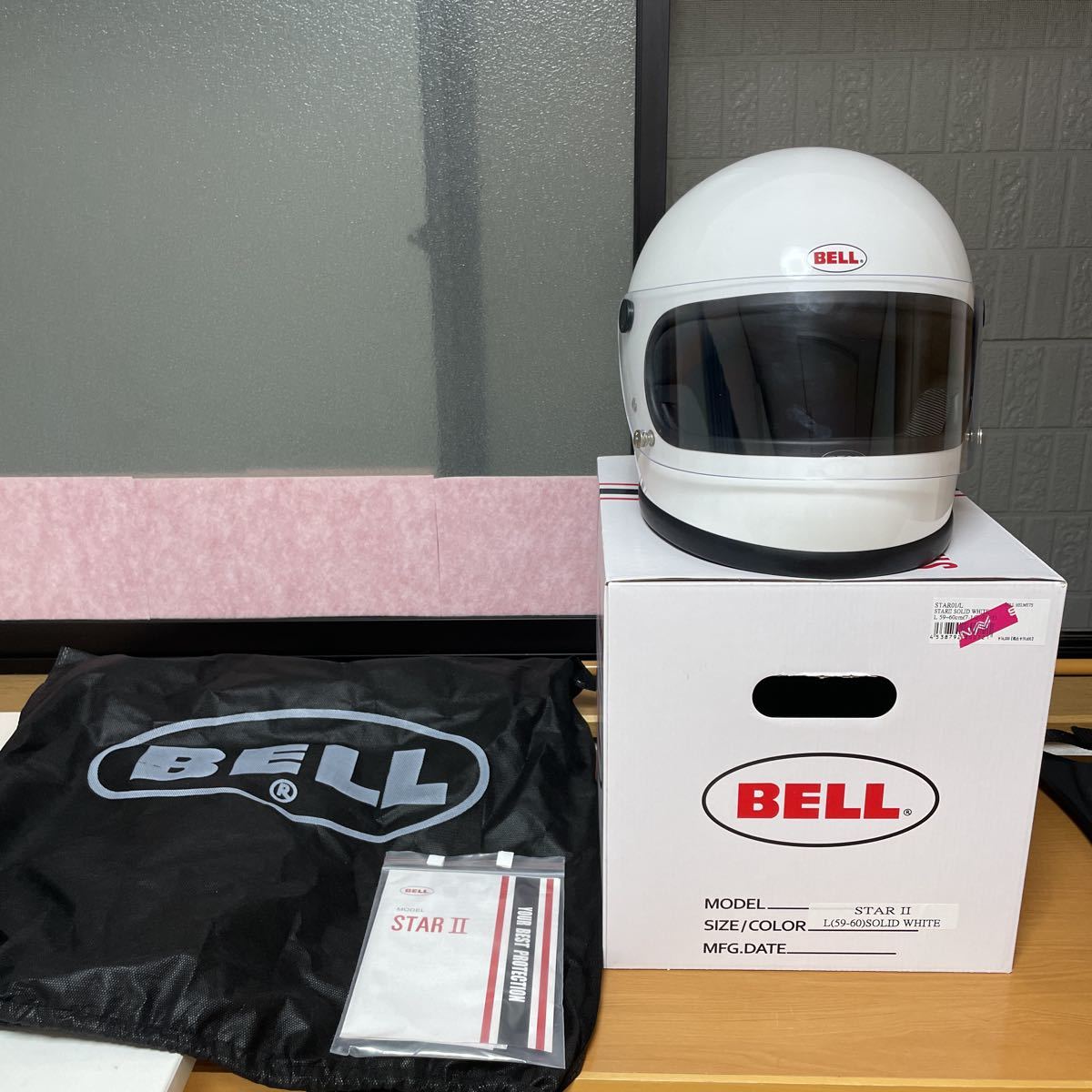 新品古品BELL STAR2 ベルスター2 ホワイトLサイズ復刻族ヘルレトロフル