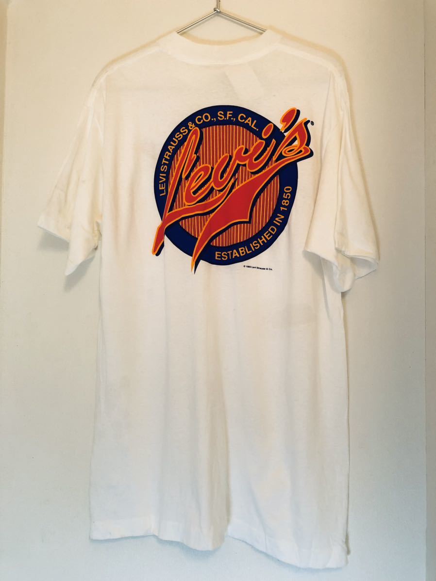1993 アメリカ製 MADE IN USA デッドストック ビンテージ Levi's リーバイス デニム ジーンズ 66 赤耳 ホワイト 白 シングル Tシャツ L