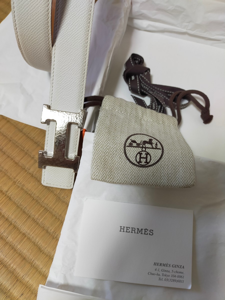 エルメス HERMES メンズ レディース リバーシブル マルトレ 白