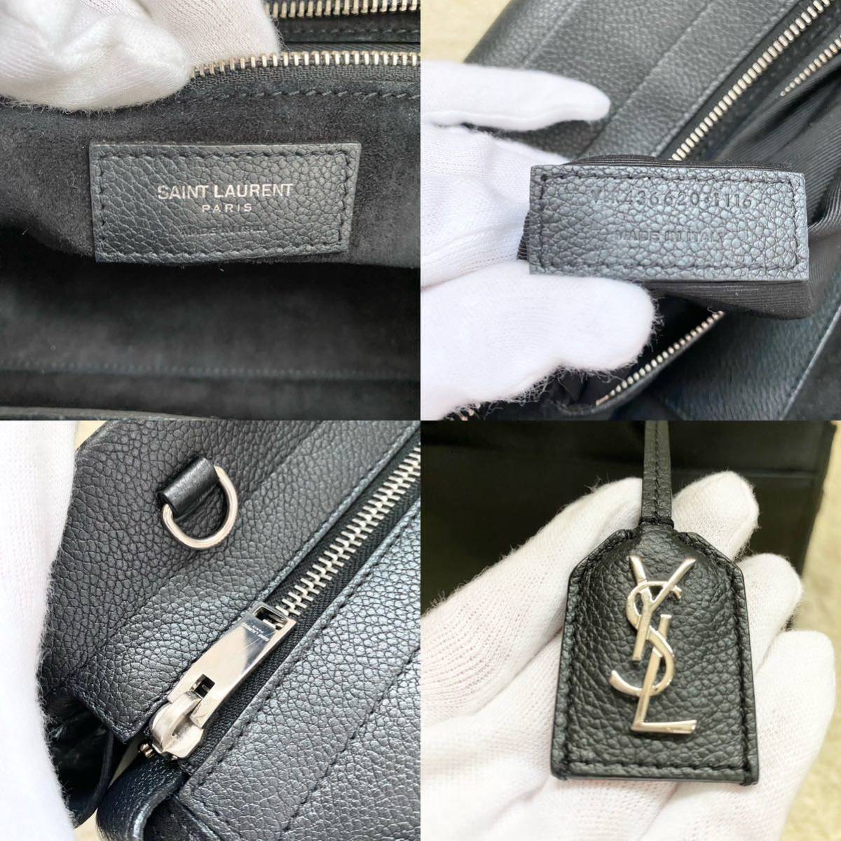 極美品 Saint Laurent サンローラン 2way バッグ カバ リヴゴーシュ ブラック 黒 ハンドバッグ ショルダーバッグ