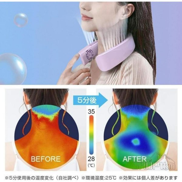 2023 newest neck cooler neck .. cooling plate quiet sound dc motor feather none 5 -step air flow 6000mAh high capacity cold sensation contact cold sensation light weight mobile electric fan strongest cooling 