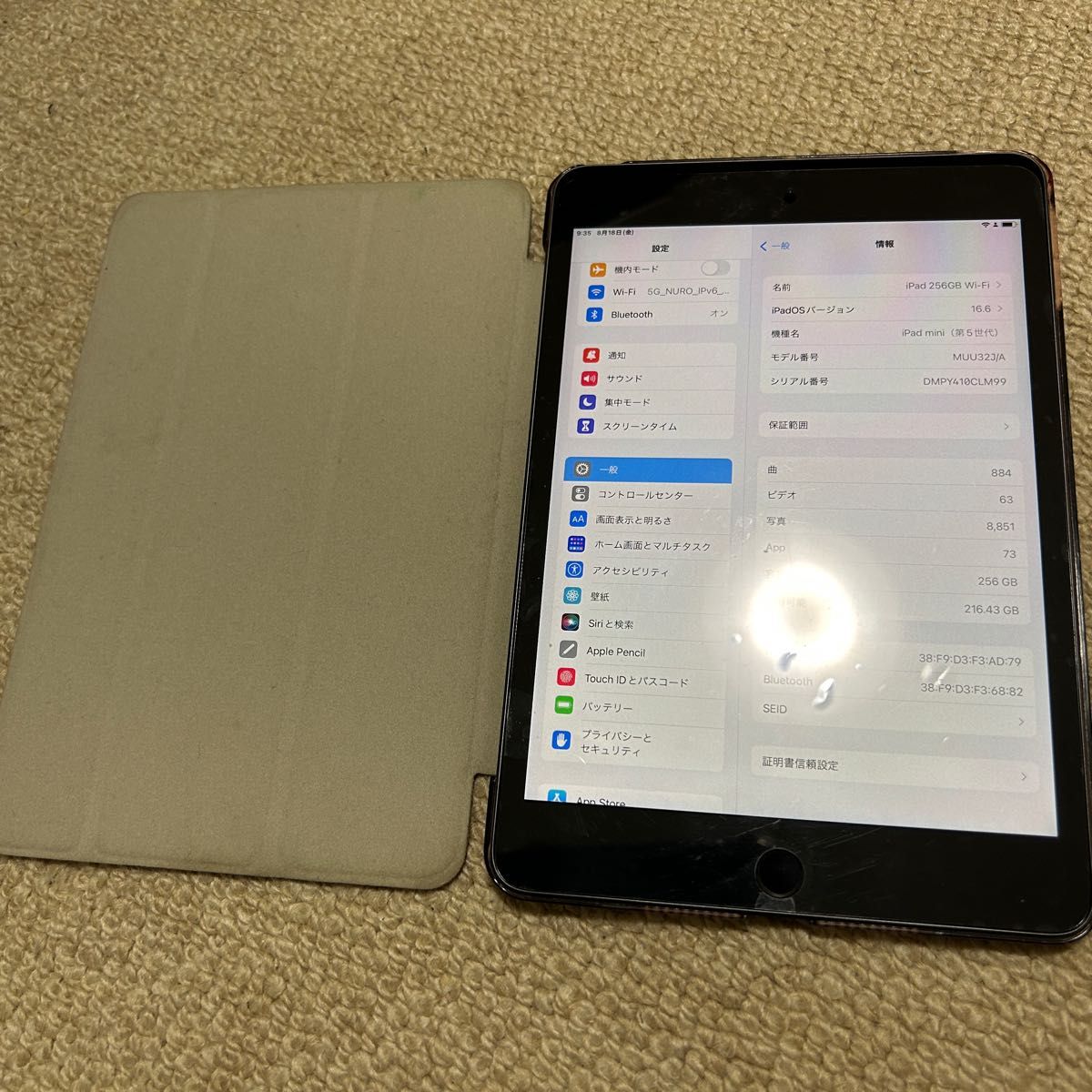 iPad mini 256GB 第5世代 送料無料 スペースグレー Wi-Fi MUU32J/A