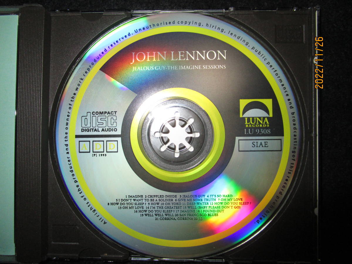 送料無料 即決 レア コレクター盤CD John Lennon ジョン レノン JEALOUS GUY THE IMAGINE SESSION PLASTIC ONO BAND イマジン LUNA RECORDS