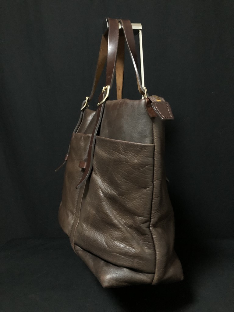 *DRAWER BY FIVE WOODS / five Woods all leather tote bag dark brown 