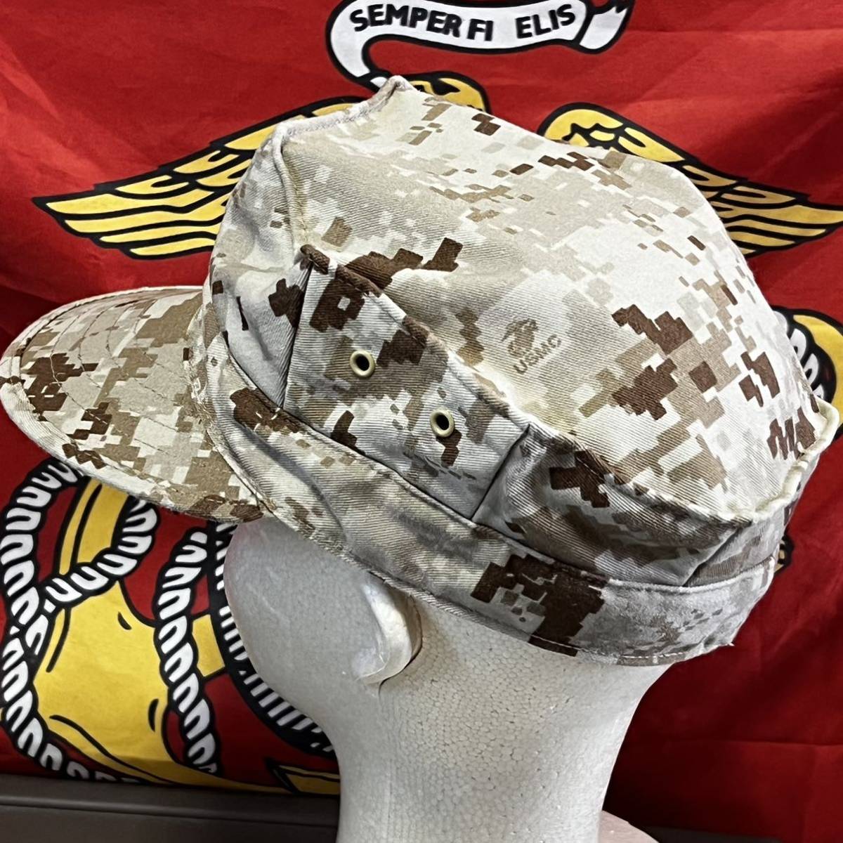 米軍海兵隊 放出品USMC デザートマーパット キャップ キャンプ アウトドア おしゃれ サバゲ MEDIUM (INV FG56)の画像2