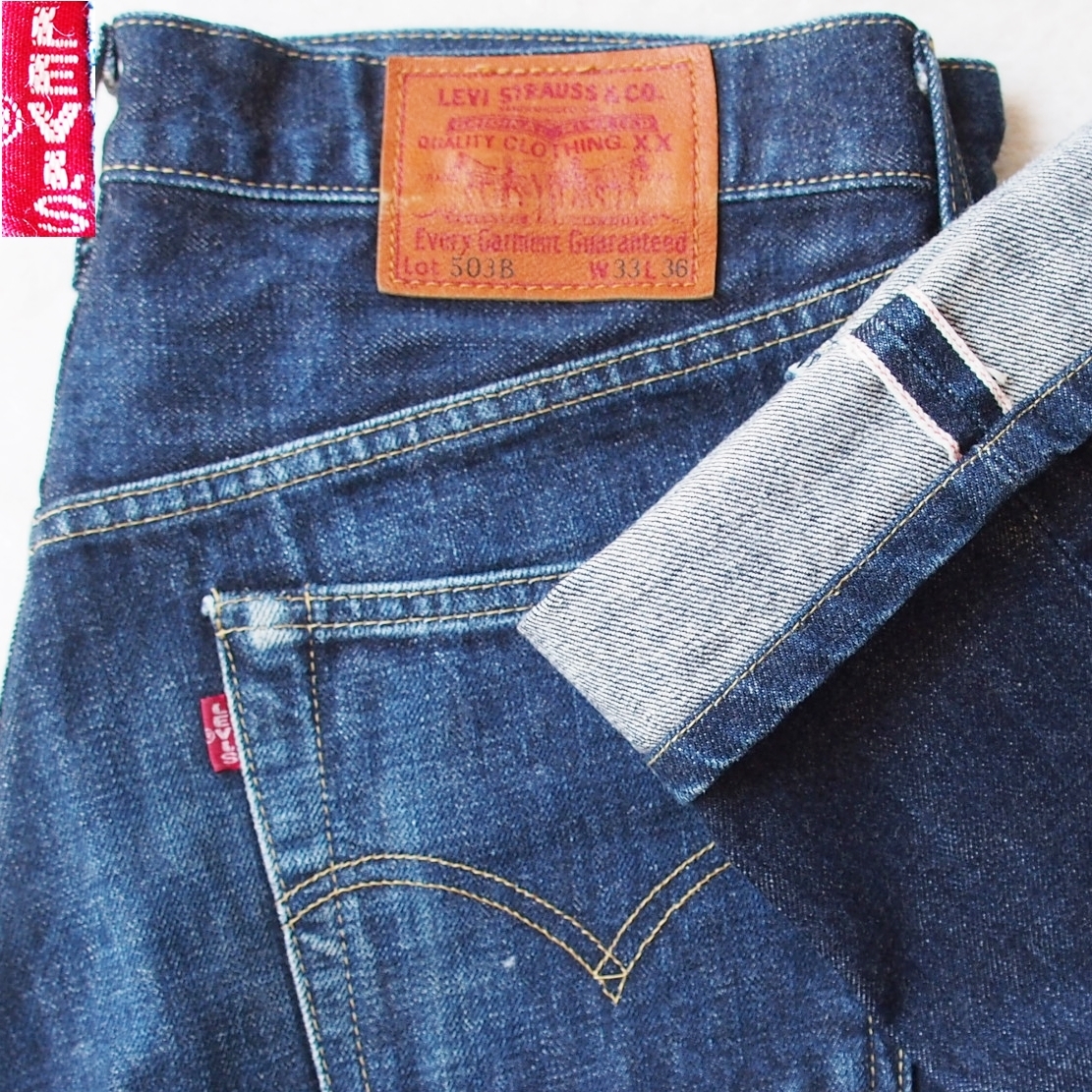 非売品 ボタンフライ 赤耳 ジーンズ ビンテージ復刻 LEVI'S 日本製 W33