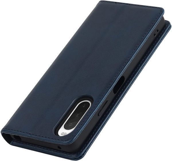 【新品】ストラップ付き 手帳型 Xperia 10 IV ケース ネイビー マグネット スマホケース カバー 携帯ケース 手帳ケース カード収納の画像5