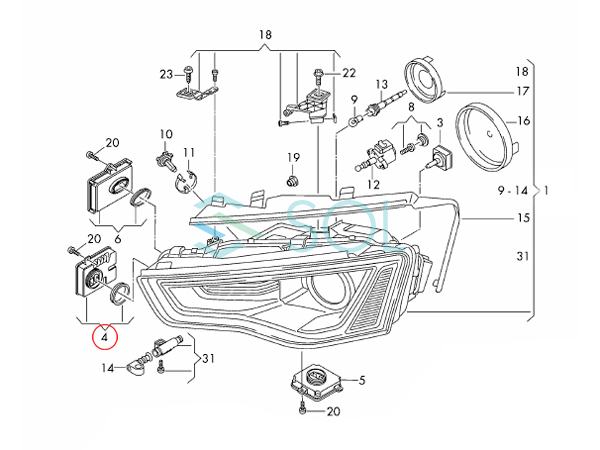 VW シャラン(7N1 7N2) ティグアン(5N) トゥアレグ(7P5 7P6) D3S 専用 純正キセノン用 補修バラスト 35W 8K0941597 W003T22071 出荷締切18時_画像4