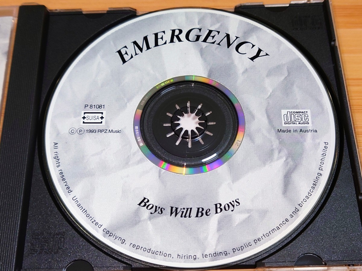 【即決 輸入盤 廃盤 】EMERGENCY/BOYS WILL BE BOYS◆1993年作品◆スイス産メロディアスHR◆1993 RPZ Music/P 81081_画像4