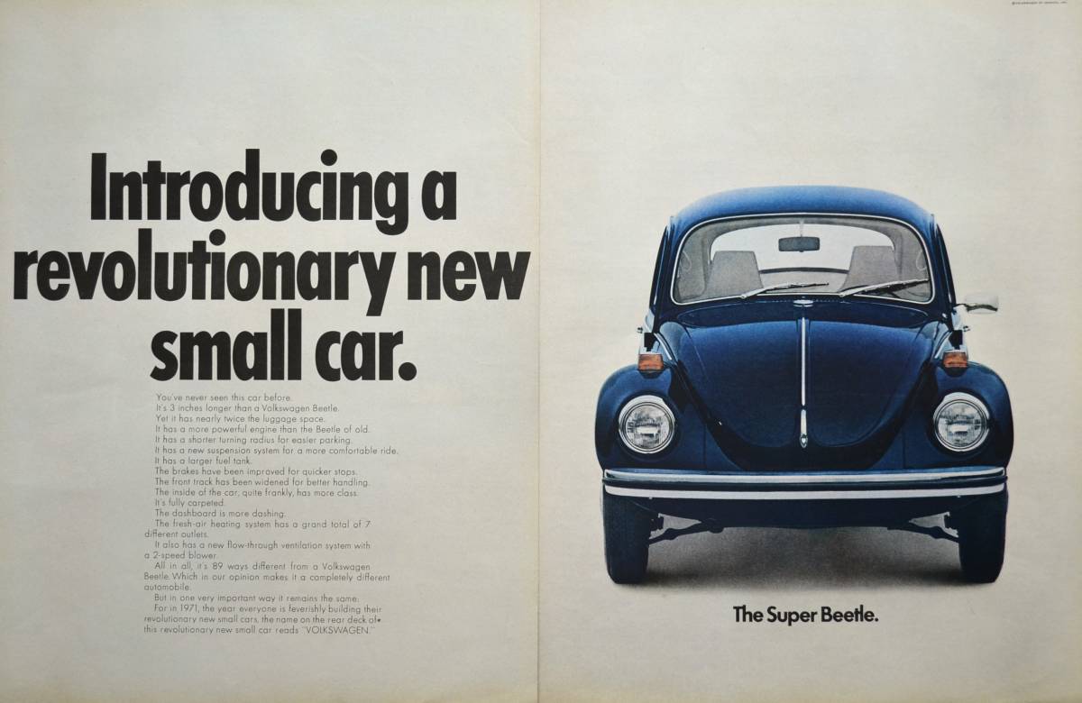  rare!1970 year Volkswagen advertisement /VW/ Beetle / Germany car / old car /X