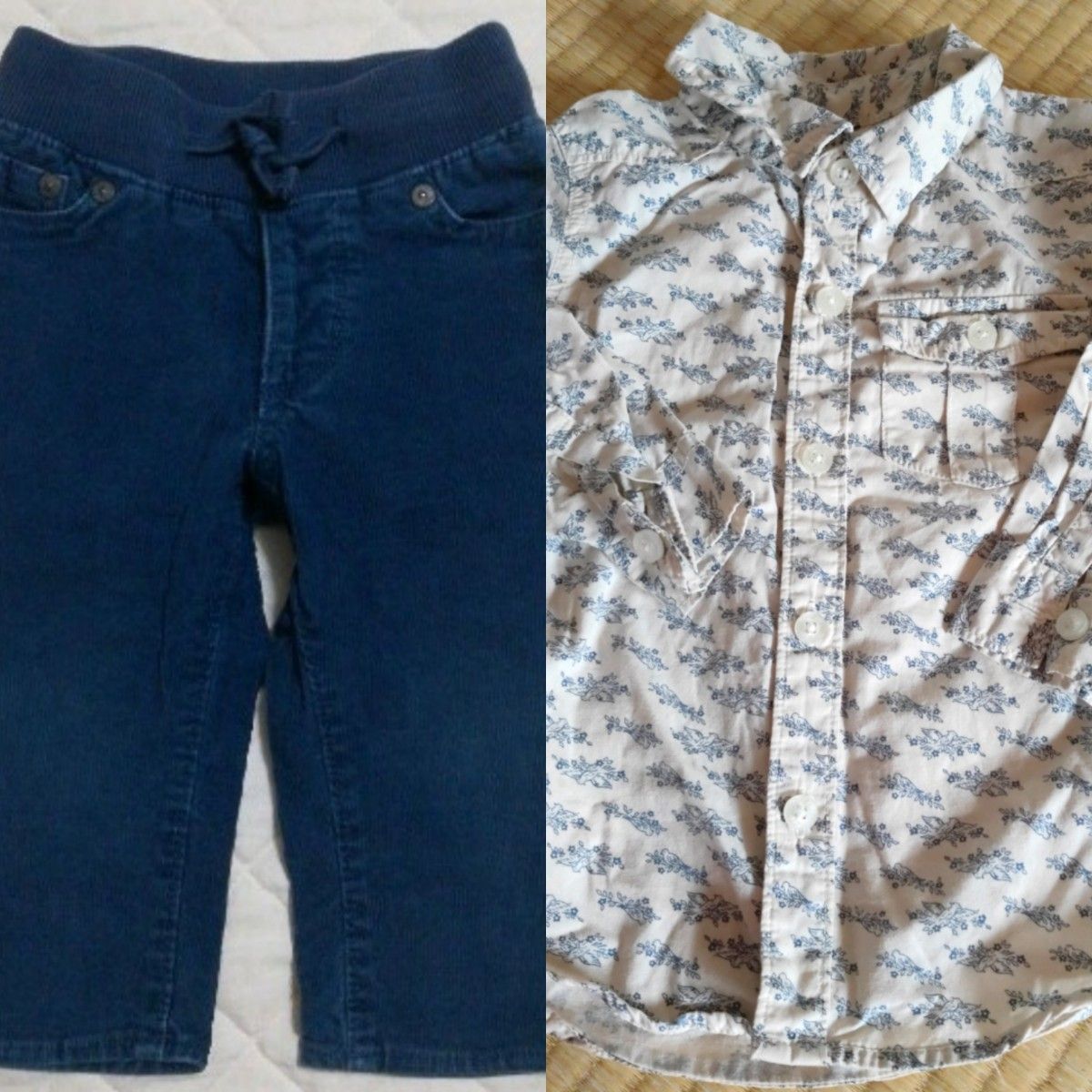 baby gap 80 コーデュロイパンツ　baby gap 90 コットンシャツ