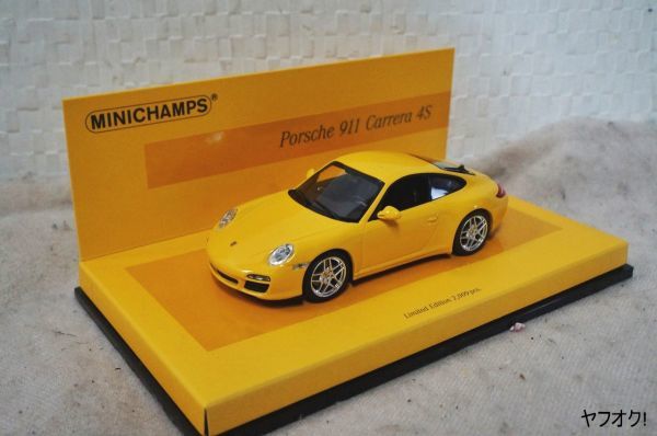 ミニチャンプス ポルシェ 911 カレラ4S 1/43 ミニカー 黄_画像1