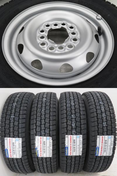 新品タイヤ 中古鉄ホイールセット 145R12 6PR LT 12インチ 12x4.00B 12HM 100/110/114.3 145/80R12 80/78N LT 相当 冬 a18199_画像4