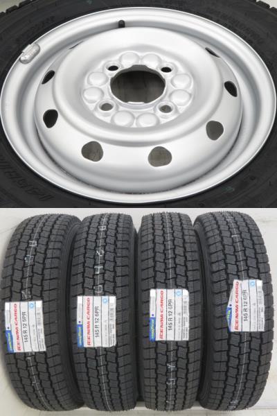 新品タイヤ 中古鉄ホイールセット 145R12 6PR LT 12インチ 12x4.00B 4穴 PCD100 145/80R12 80/78N LT 相当 冬 a18220_画像4