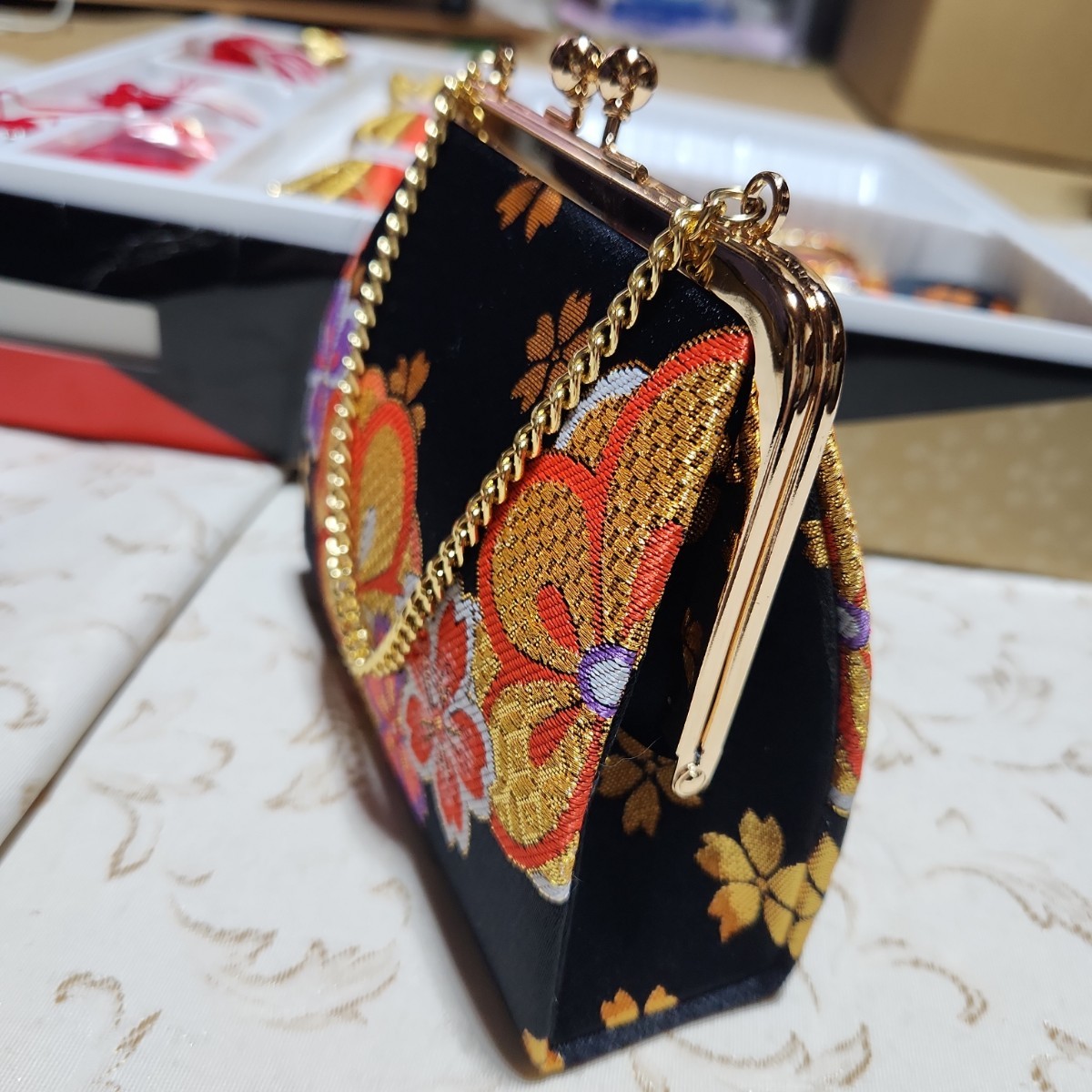 7歳七五三祝着物フルセットJAPANstyle疋田柄市松模様作り帯はこせこ